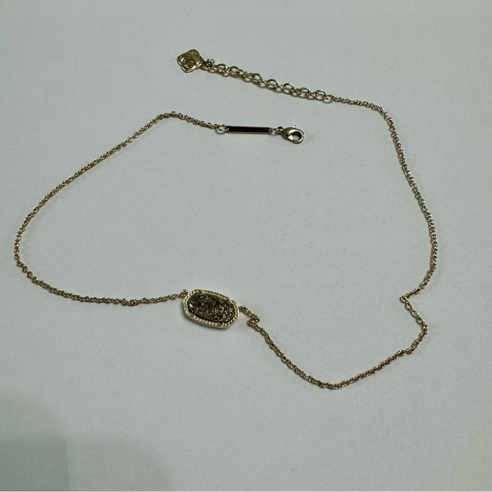 Kendra Scott Elisa Necklace - Gold with Platinum Drusy
